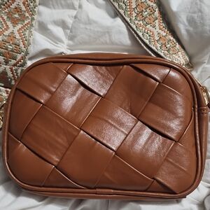 New Without Tags. Beautiful Boutique, Woven Faux Leather Crossbody